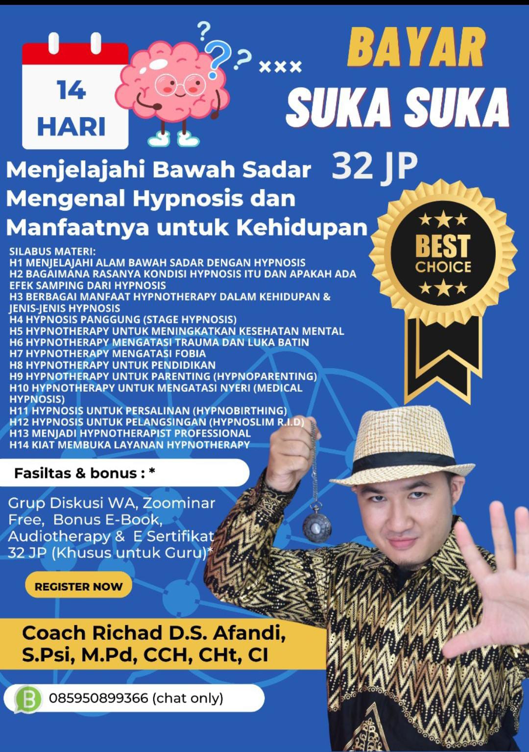 Belajar Hypnoterapy 14 Hari